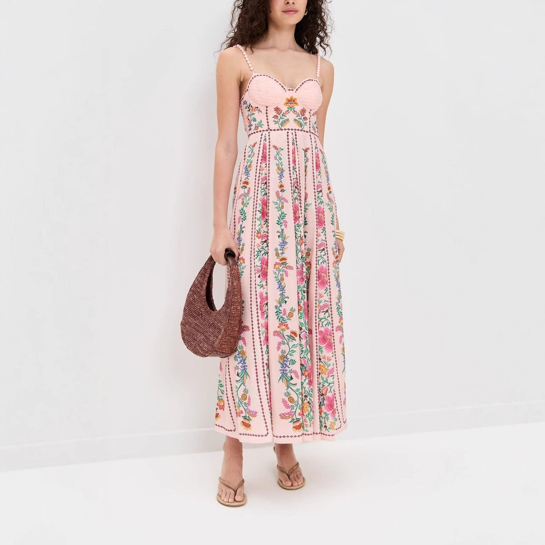 Lange romantische jurk met bloemenprint voor dames - Tatiana