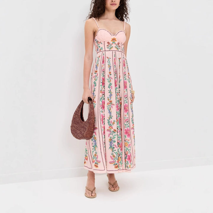 Lange romantische jurk met bloemenprint voor dames - Tatiana