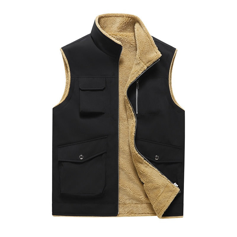 Met fleece gevoerde heren bodywarmer met meerdere zakken in outdoor-stijl - Owen