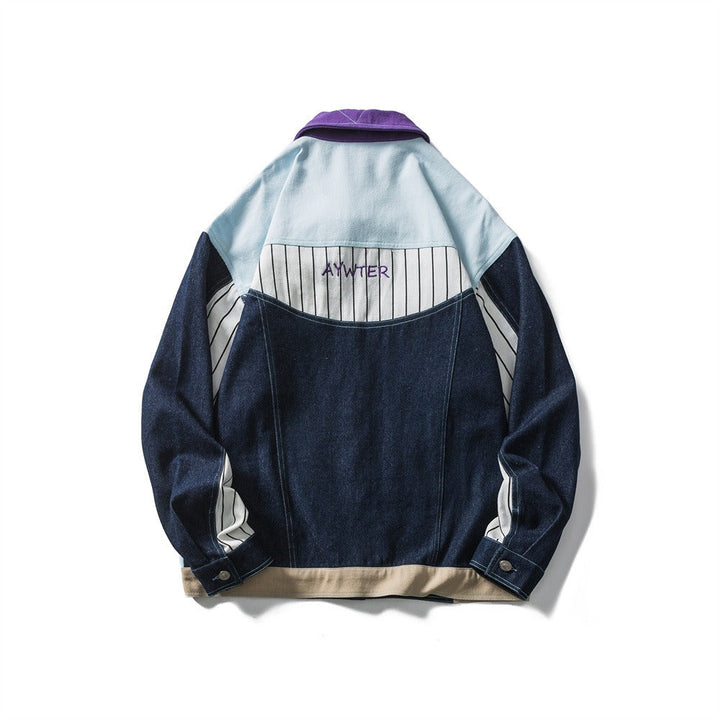 Herenjas patchwork denim multipockets modern ontwerp - Keiro