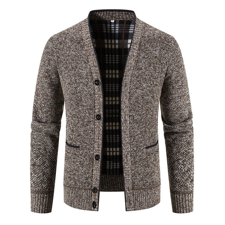 Gebreid herenvest met ruitmotief in casual stijl - Morten