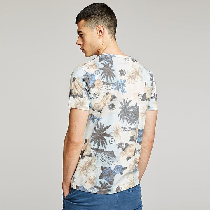 Casual T-shirt met korte mouwen en bloemenprint voor heren - Mateo
