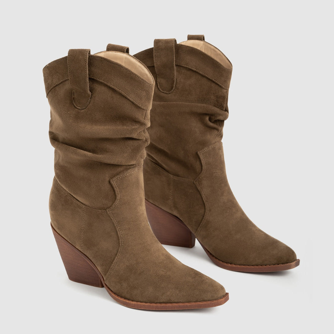 Dameslaarzen western stijl van synthetisch suède met middelhoge hakken - Liora