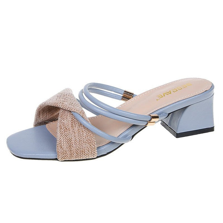 Vrouwensandalen met hak en dunne bandjes in minimalistische stijl - Noelia