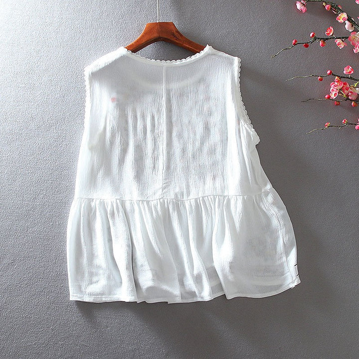 Bohemian geborduurde blouse zonder mouwen - Alondra