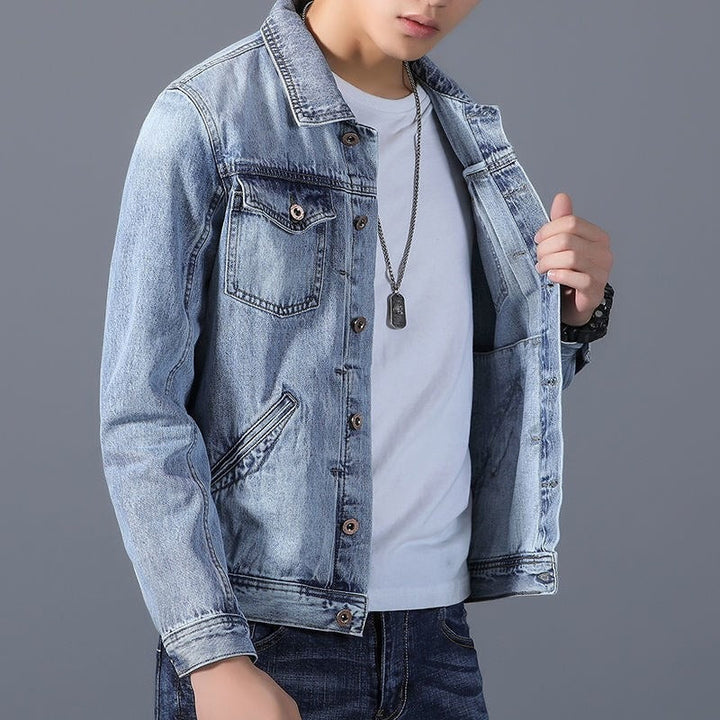 Klassiek denim herenjack met zakken aan de voorkant - Byron