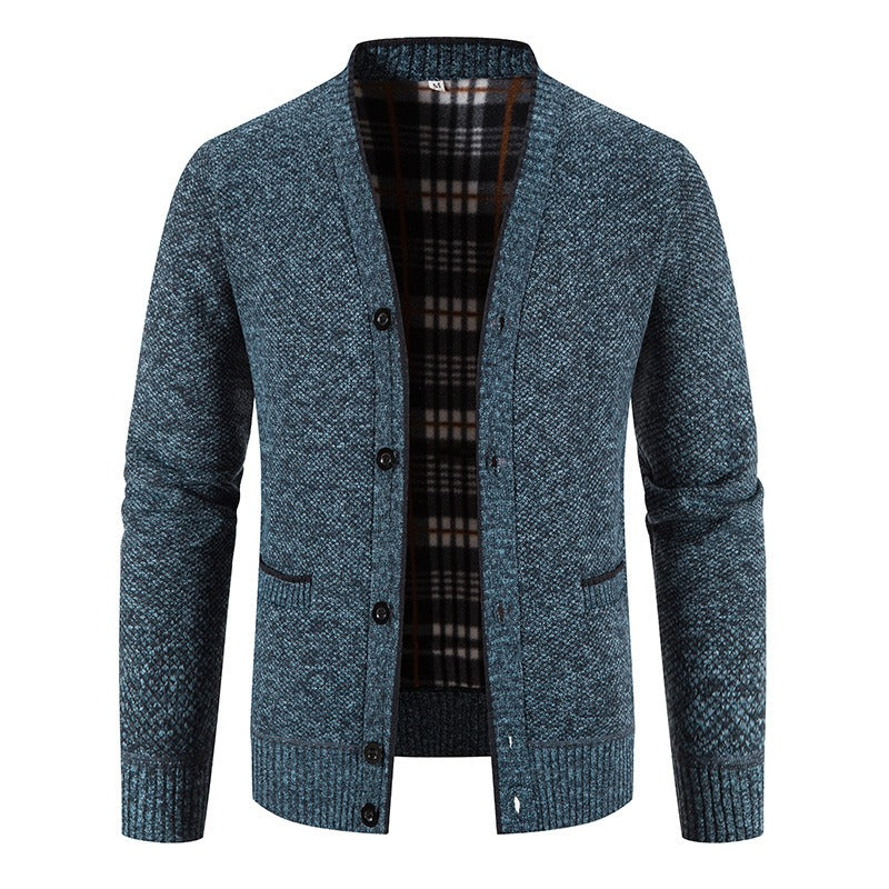 Gebreid herenvest met ruitmotief in casual stijl - Morten