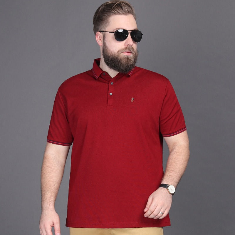 Klassiek katoenen piqué herenpoloshirt met contrasterende kraag - Henrik