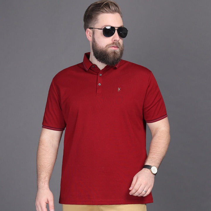 Klassiek katoenen piqué herenpoloshirt met contrasterende kraag - Henrik