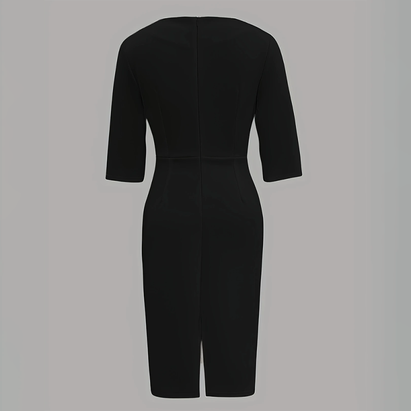Elegante dames midi-jurk met pareldetail - Amaia