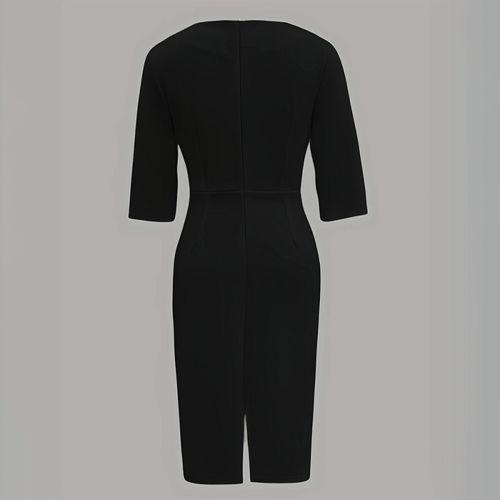 Elegante dames midi-jurk met pareldetail - Amaia