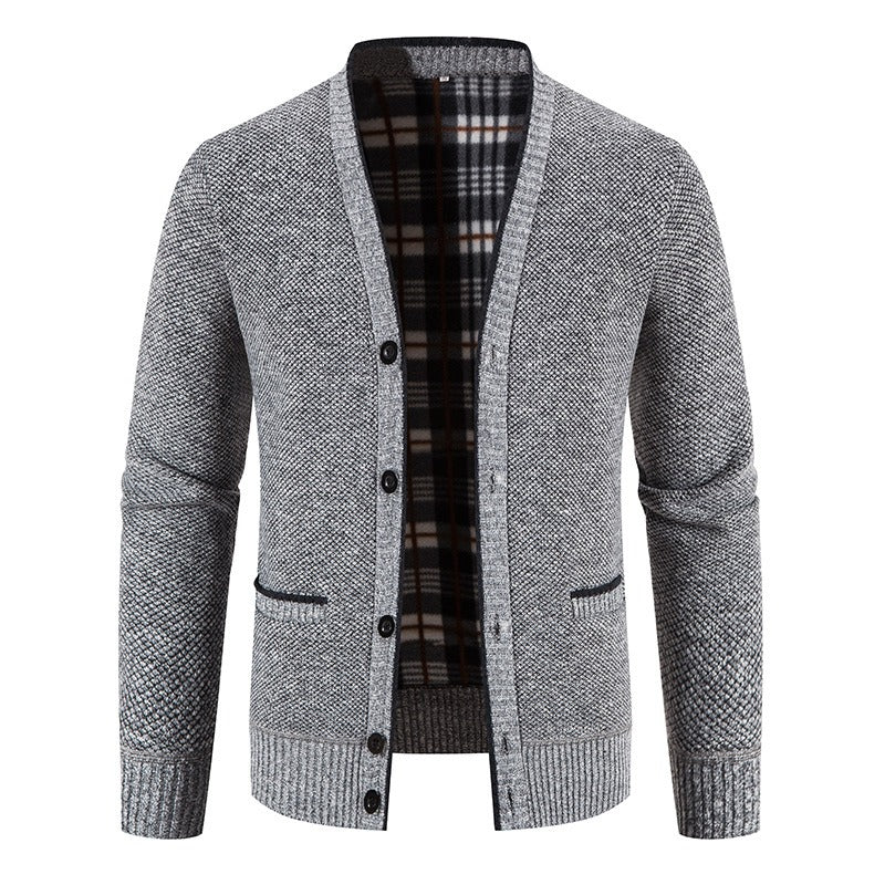Gebreid herenvest met ruitmotief in casual stijl - Morten