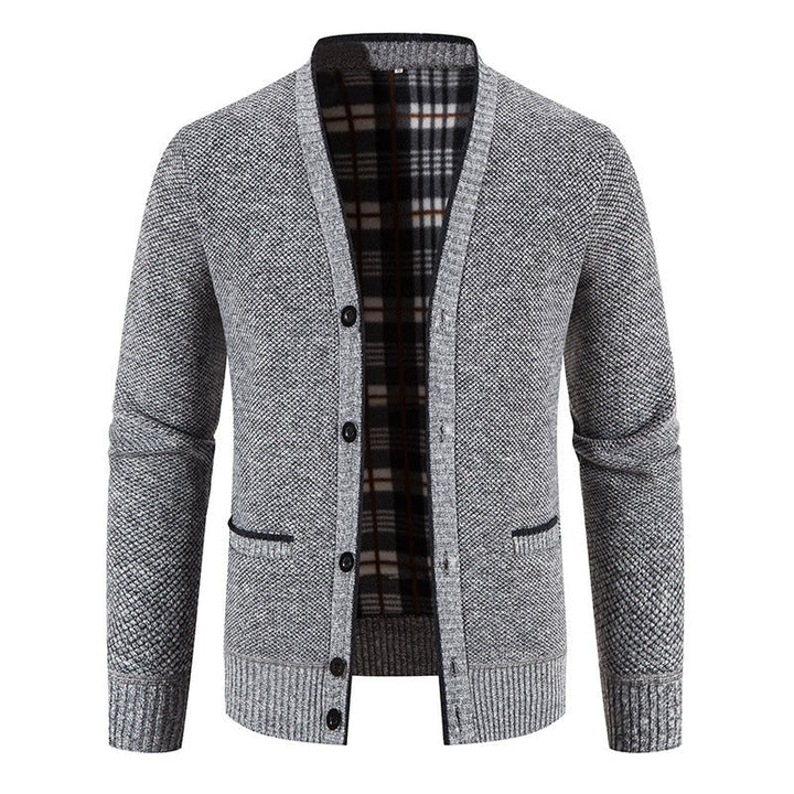 Gebreid herenvest met ruitmotief in casual stijl - Morten