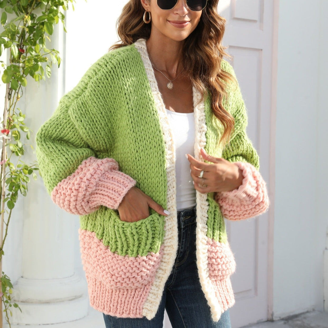 Grof gebreid oversized damesvest - Dayanne