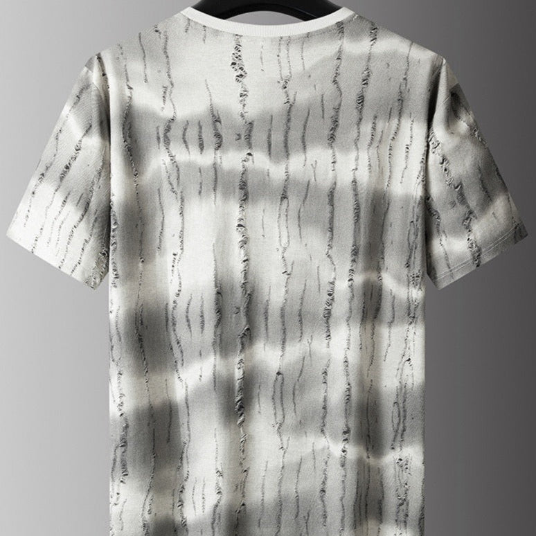 Heren-T-shirt met print en versleten effect - Gaspard