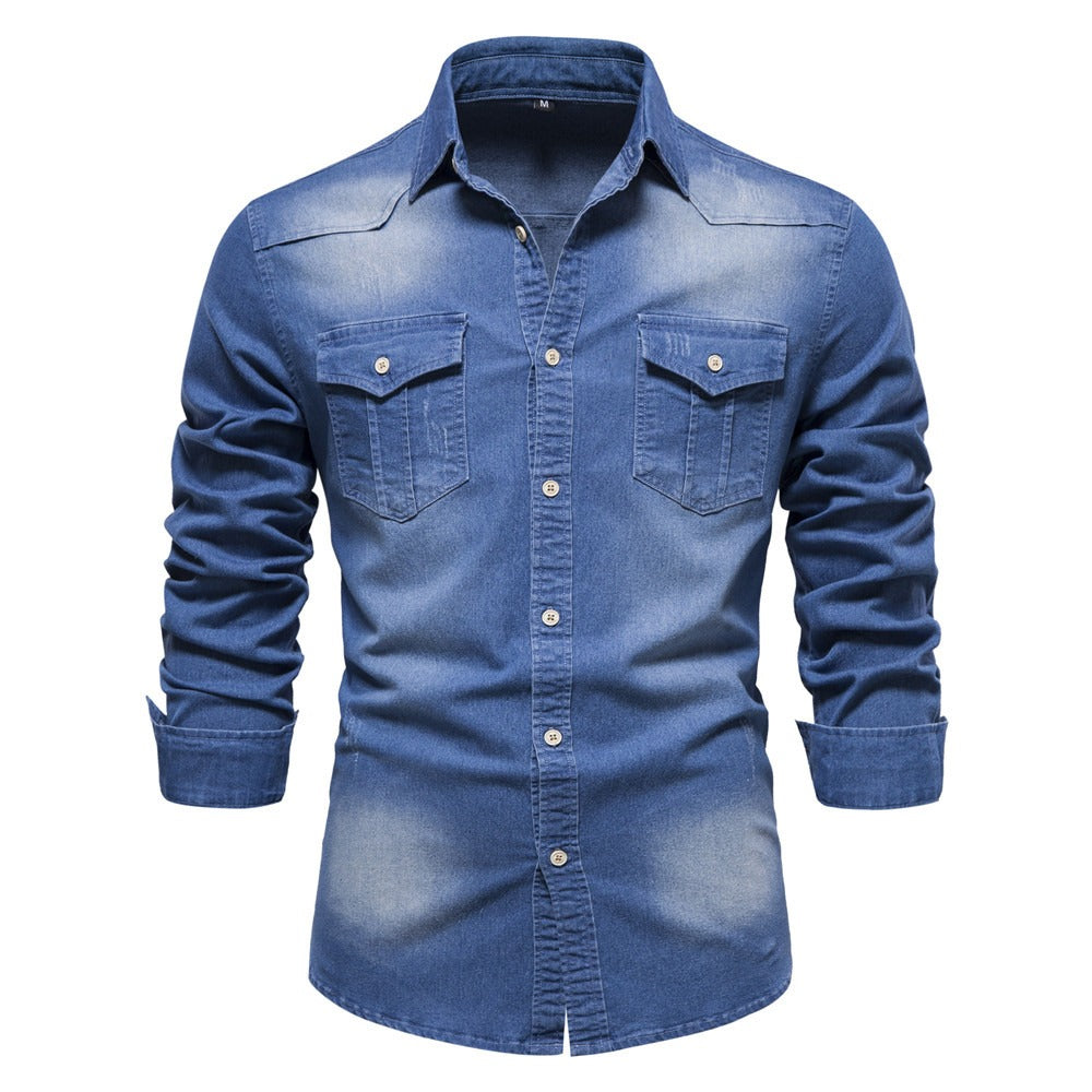 Denim overhemd met lange mouwen voor heren - Derek