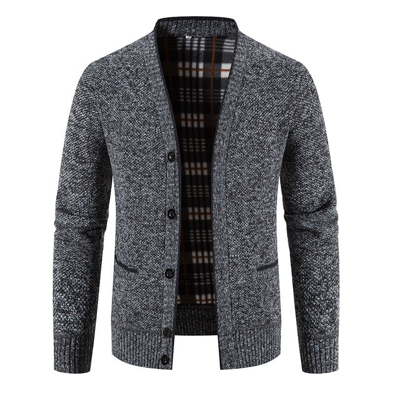 Gebreid herenvest met ruitmotief in casual stijl - Morten