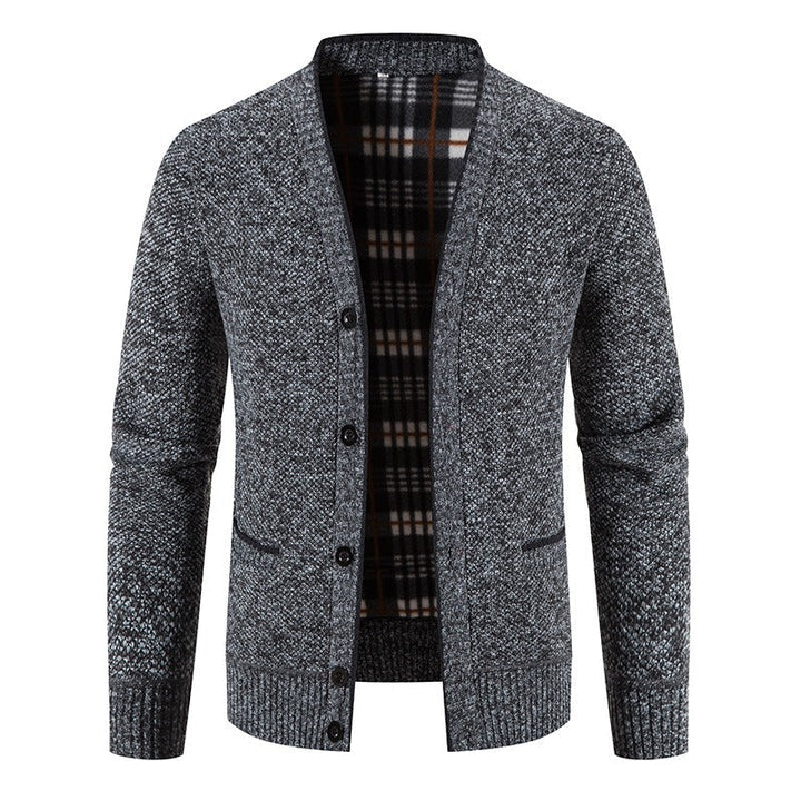 Gebreid herenvest met ruitmotief in casual stijl - Morten