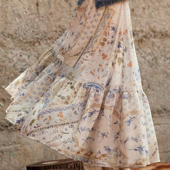 Damesrok bohemian bloemenprint - Mireille