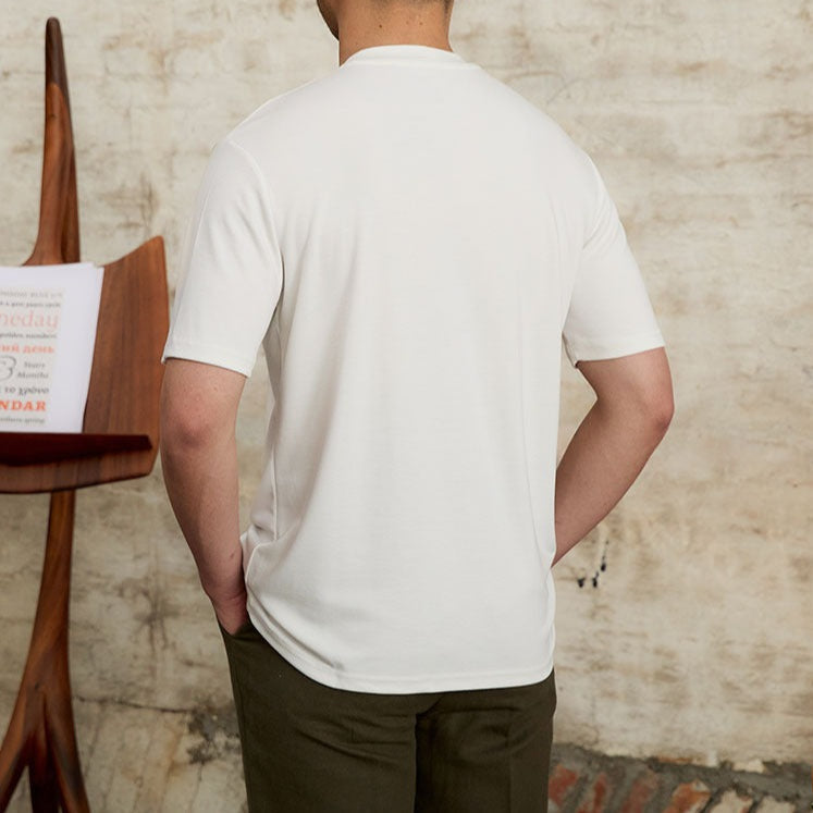 Heren-T-shirt zachte stretchstof klassieke snit - Elias