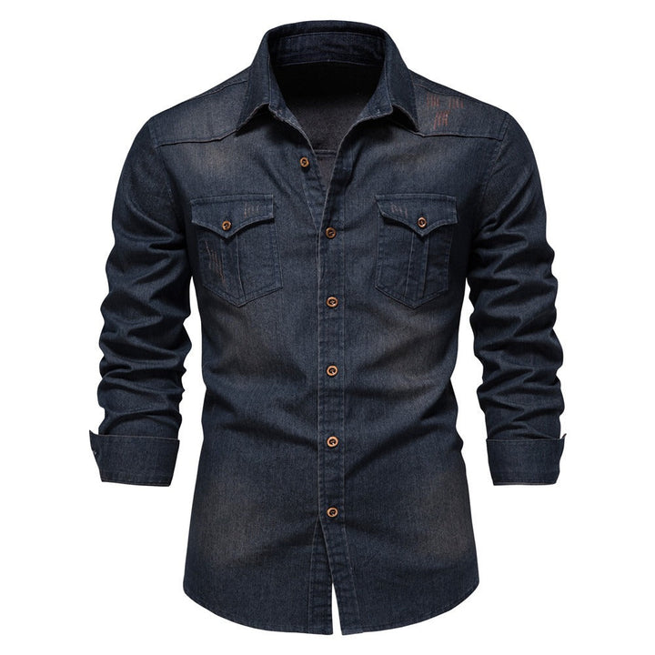 Denim overhemd met lange mouwen voor heren - Derek