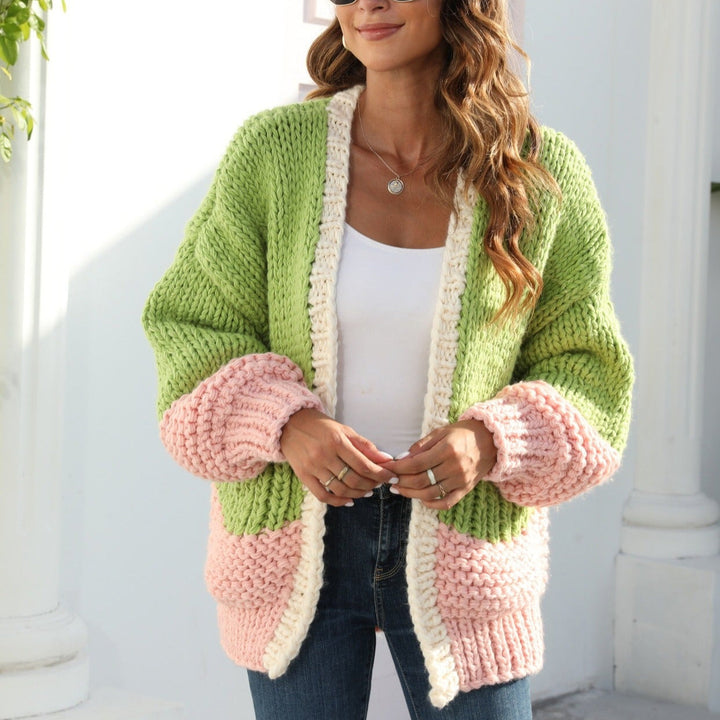 Grof gebreid oversized damesvest - Dayanne