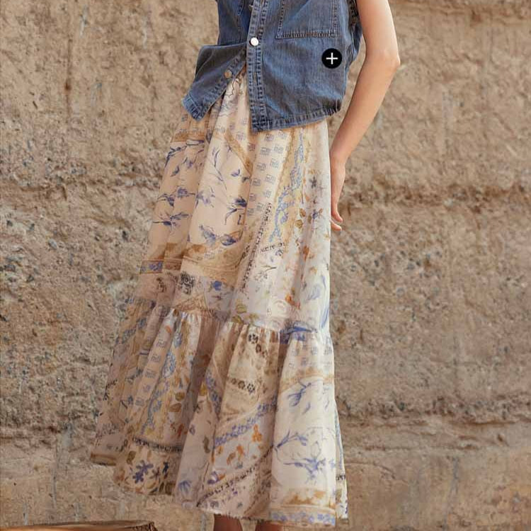Damesrok bohemian bloemenprint - Mireille