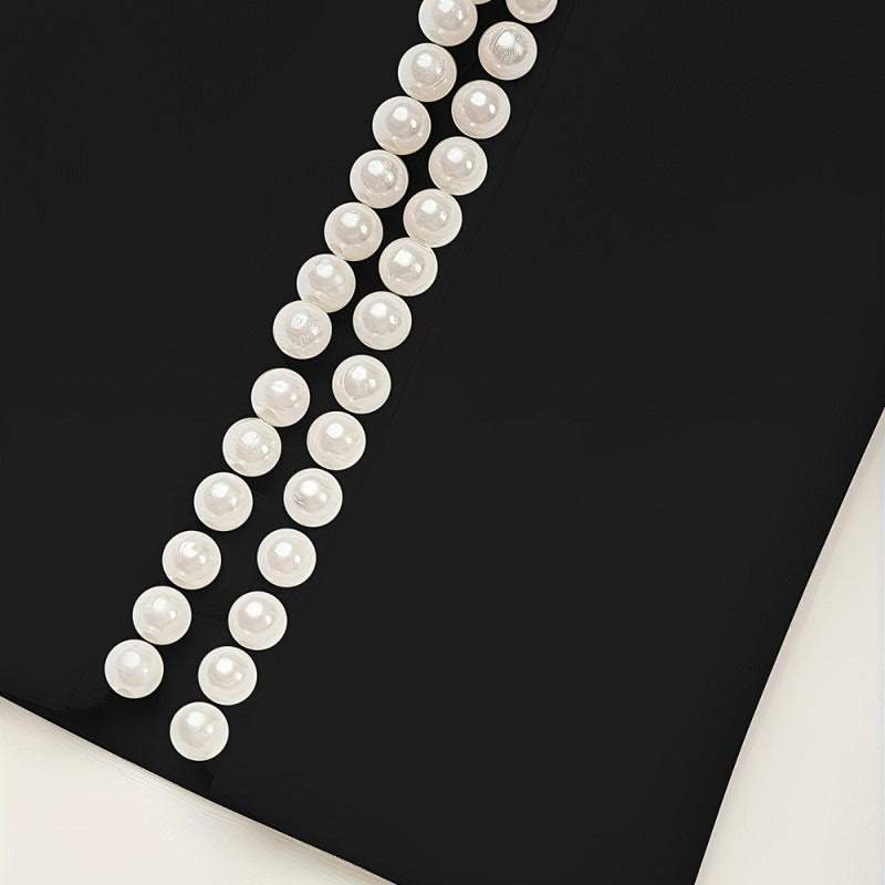 Elegante dames midi-jurk met pareldetail - Amaia