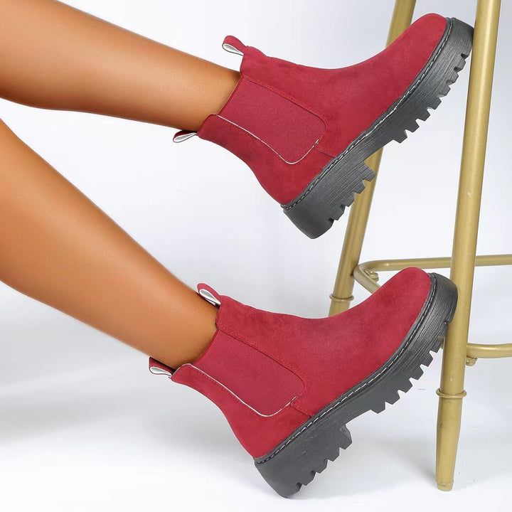 Elastische dameslaars met plateauzool - Maren