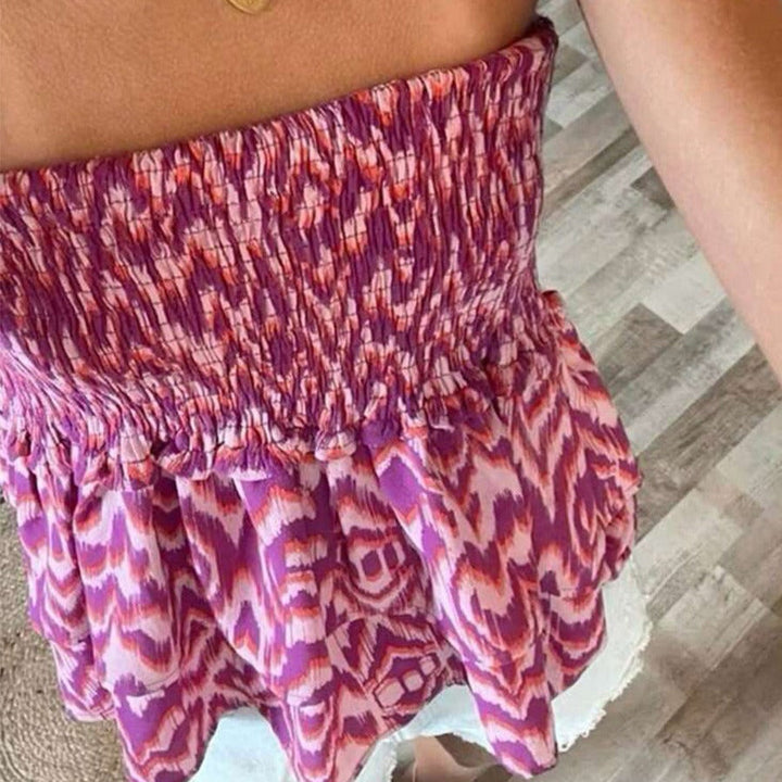 Dames top zonder bandjes met bohemian print - Narella