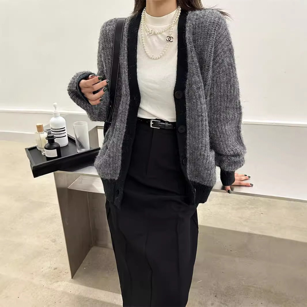 Damescardigan zacht gebreid relaxed fit - Ingrid