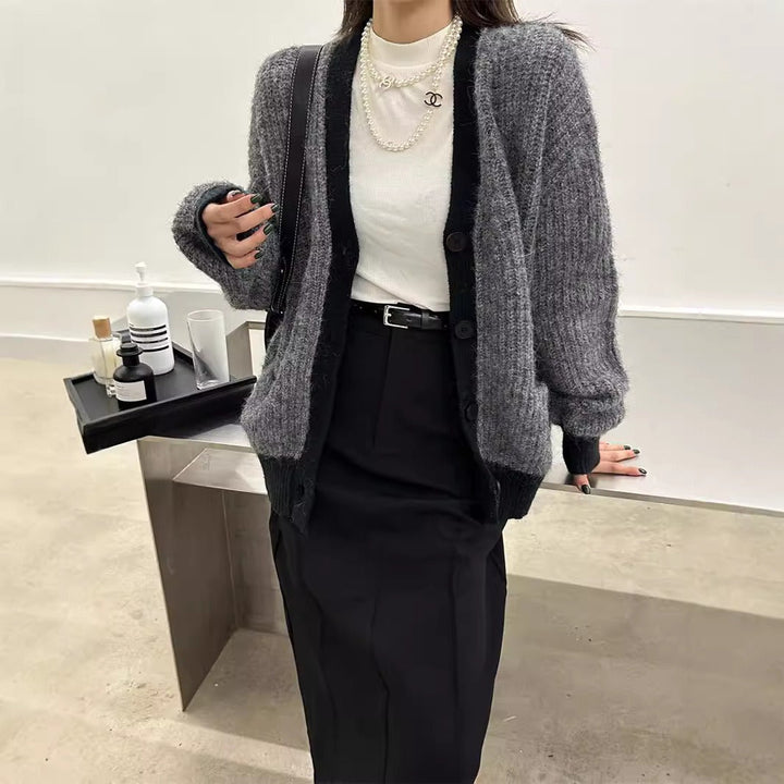 Damescardigan zacht gebreid relaxed fit - Ingrid