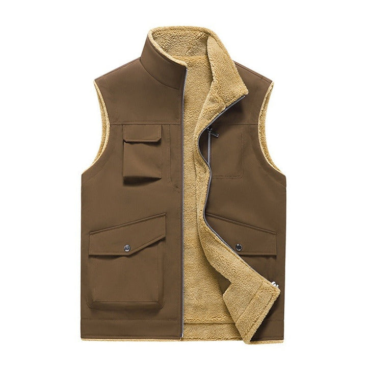Met fleece gevoerde heren bodywarmer met meerdere zakken in outdoor-stijl - Owen