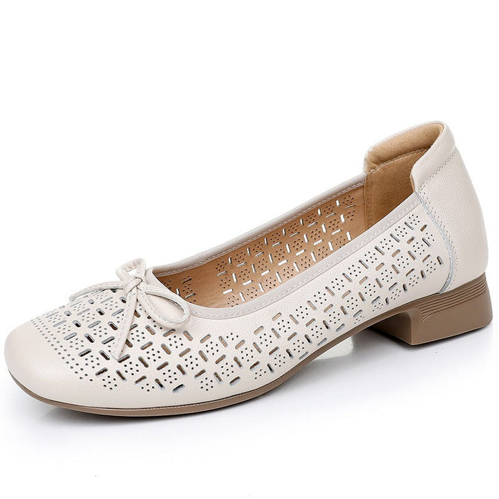 Orthopedische damespantoffels met ademende lasercut strik - Ninel
