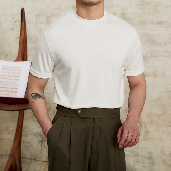 Heren-T-shirt zachte stretchstof klassieke snit - Elias