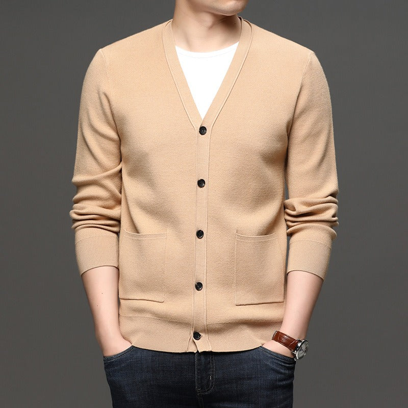 Fijn gebreid herenvest slim fit basic stijl - Theo
