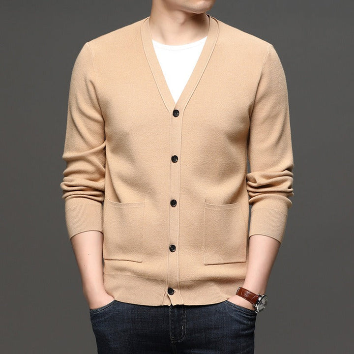 Fijn gebreid herenvest slim fit basic stijl - Theo