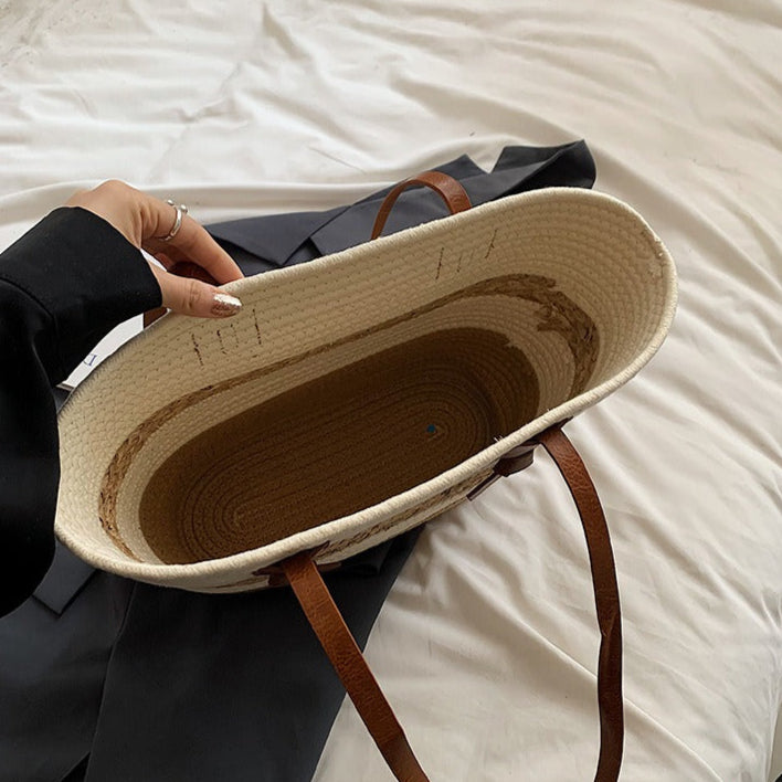 Gevlochten shopper-tas voor dames in zomerse stijl - Loretta