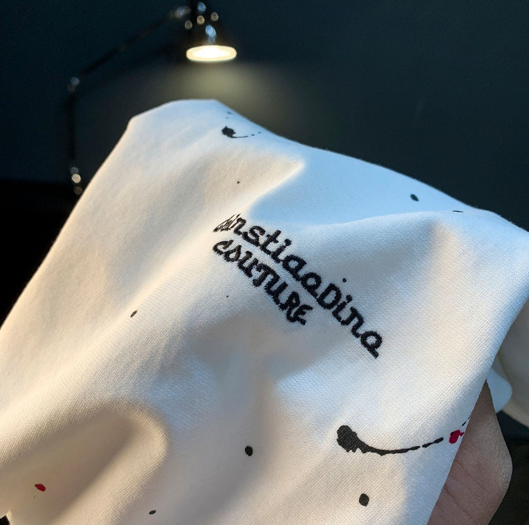 Katoenen heren-T-shirt met spetterprint in urban stijl - Dalvio