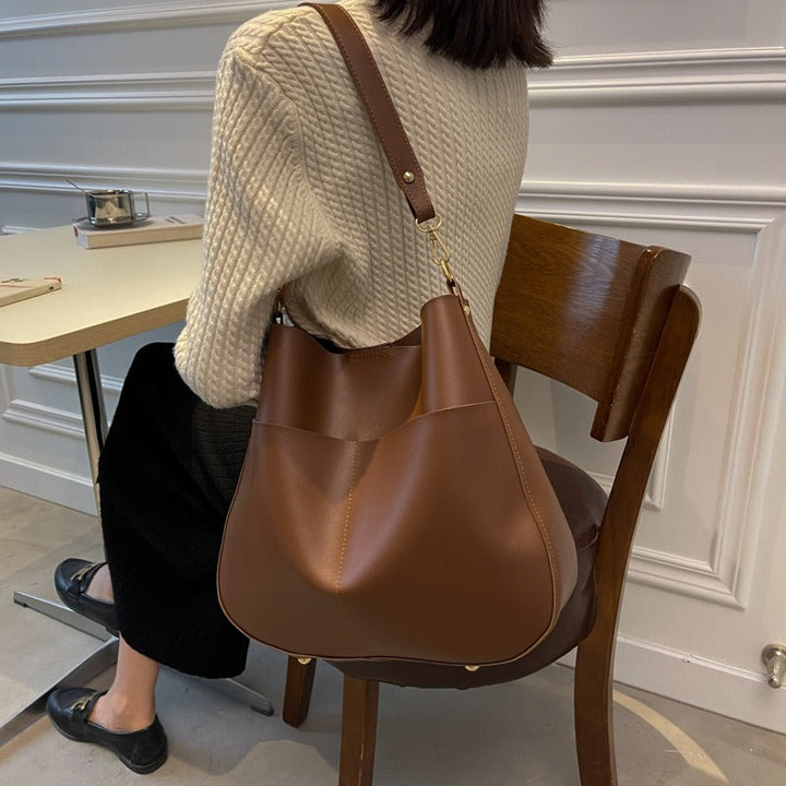 Minimalistische stijl schoudertas van synthetisch leer voor vrouwen - Teresa