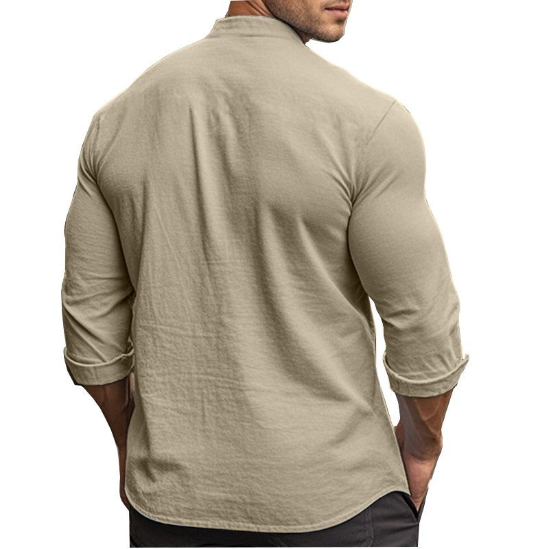 Heren linnen casual set met lange mouwen - Terry