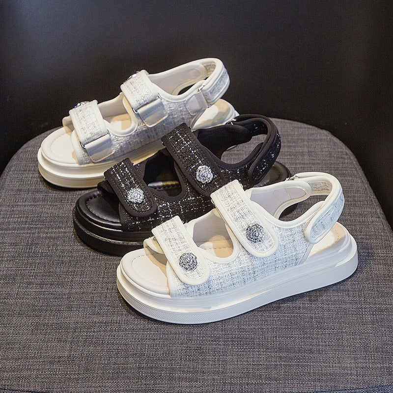 Sandalen van orthopedische tweedstof voor dames - Liora
