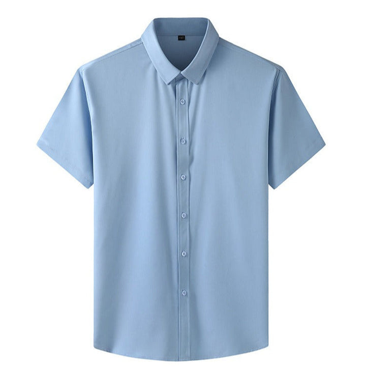 Herenhemd in polyester stretch met korte mouwen - Lauro