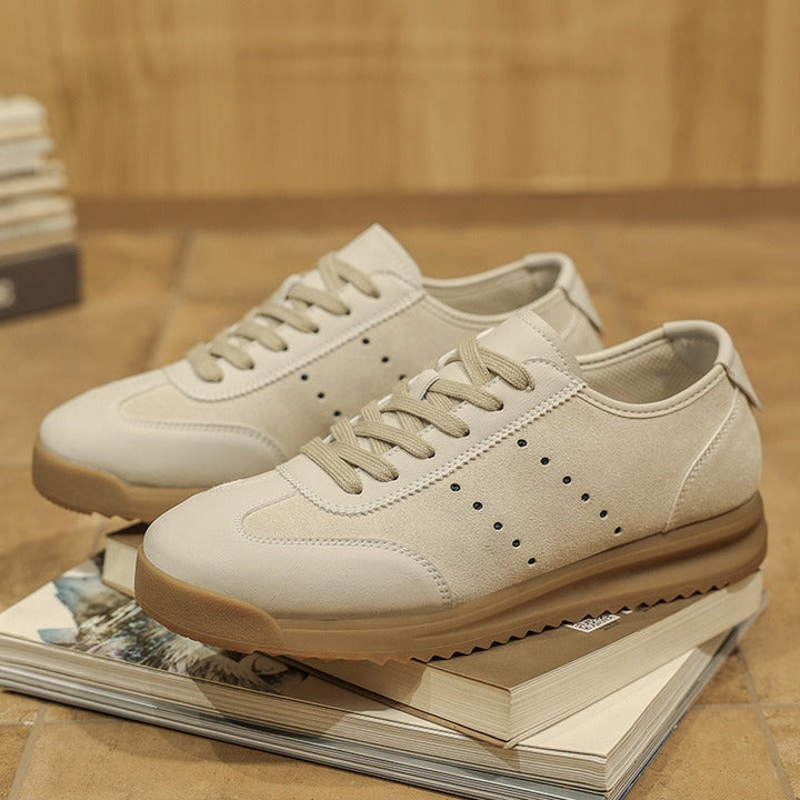 Herensneakers van suède en synthetisch leer met gekartelde zool - Cielo