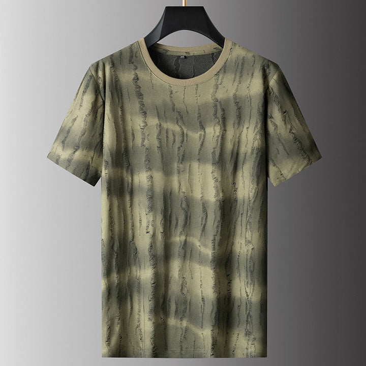 Heren-T-shirt met print en versleten effect - Gaspard