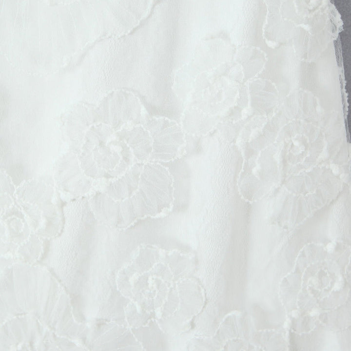 Lange kanten jurk met bloemen en elegante spaghettibandjes - Elena