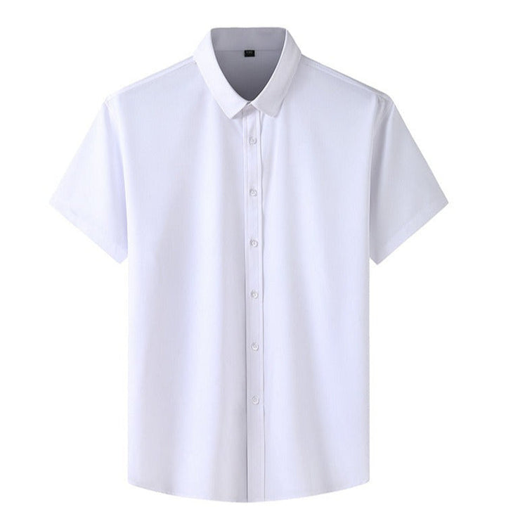 Herenhemd in polyester stretch met korte mouwen - Lauro
