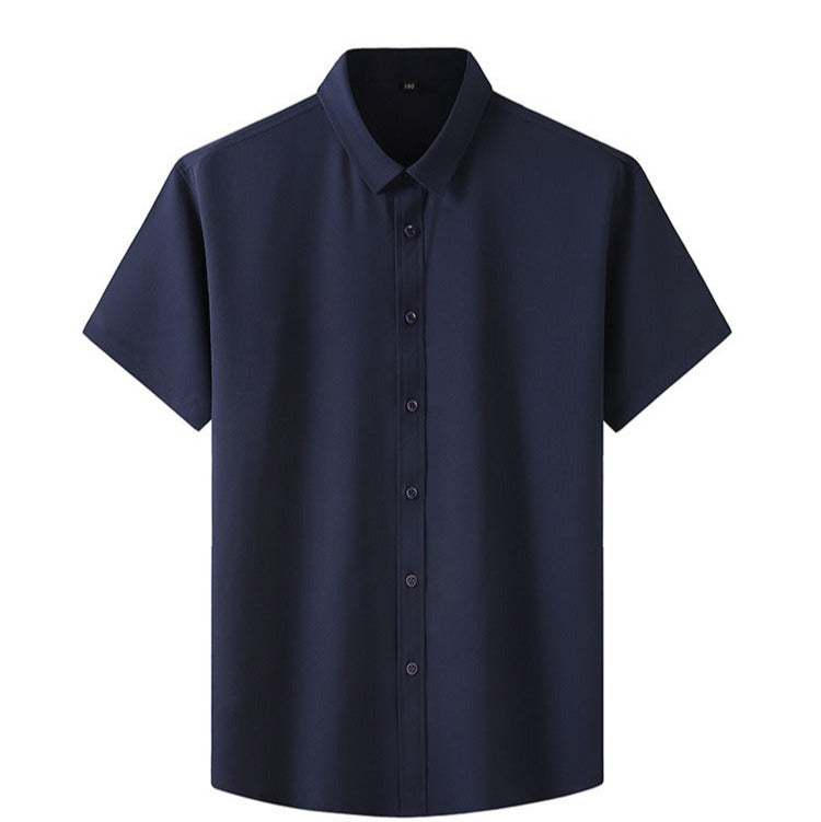 Herenhemd in polyester stretch met korte mouwen - Lauro