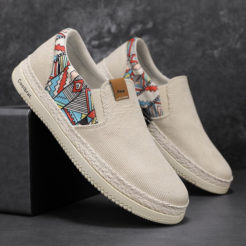 Casual herentrainers van canvas met etnische print - Edy