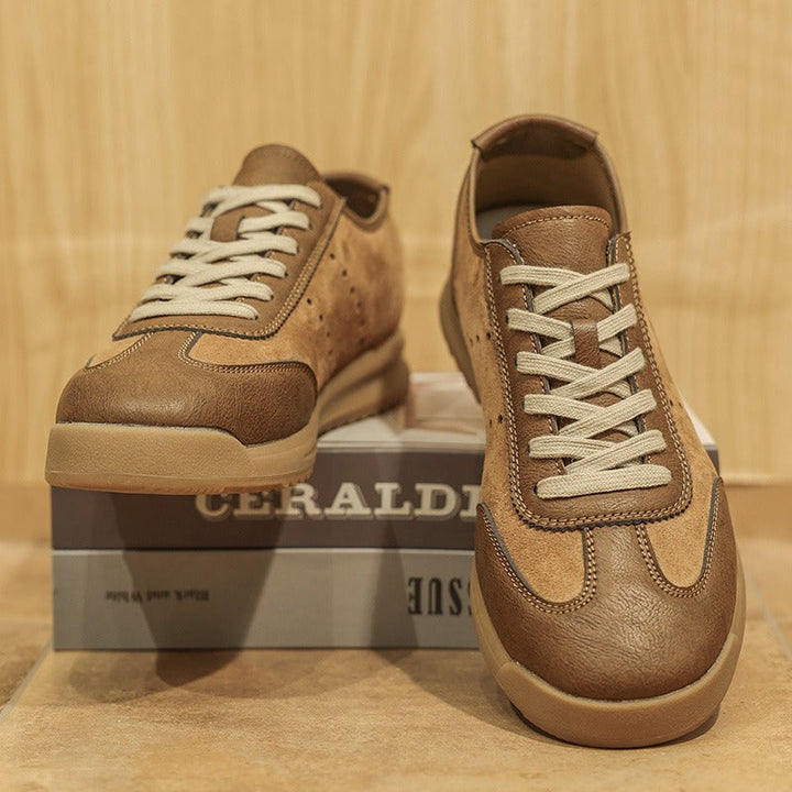 Herensneakers van suède en synthetisch leer met gekartelde zool - Cielo